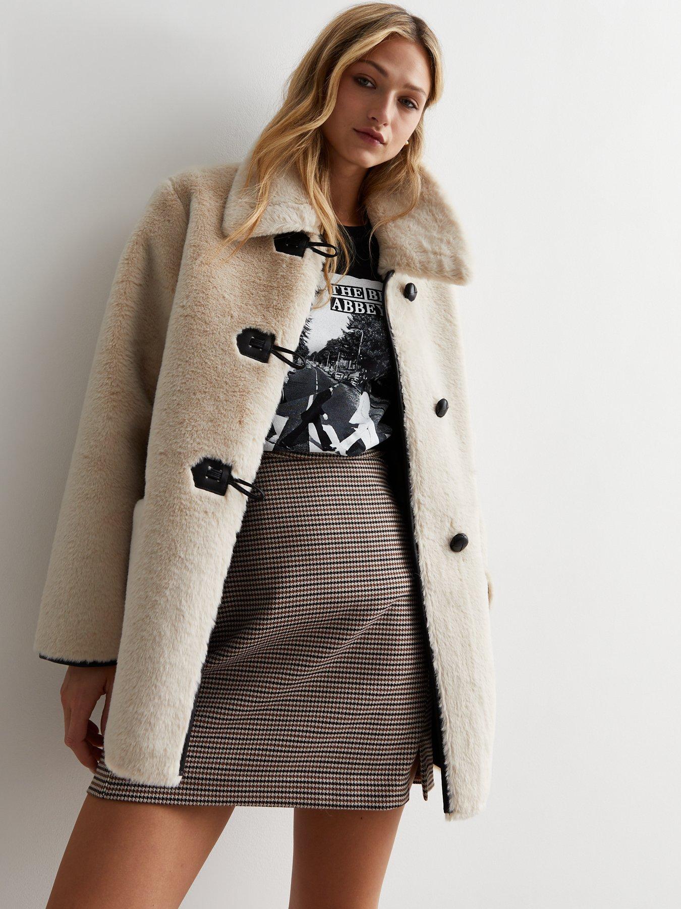 OVERSIZED REVERSIBLE SHEARLING COAT - BROWN / CREAM - COS