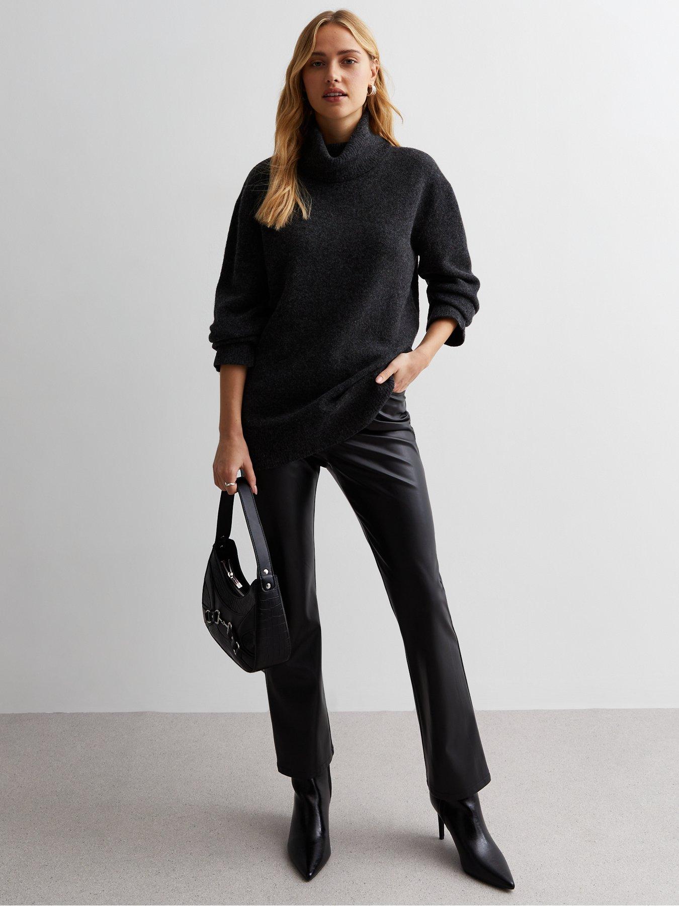 Mink Knit Roll Neck Longline Jumper