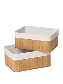 Product photograph of Premier Housewares Set Of Two Kankyo Bamboo Storage Boxes from very.co.uk