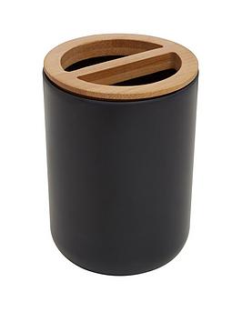 Product photograph of Premier Housewares Canyon Black Toothbrush Holder from very.co.uk
