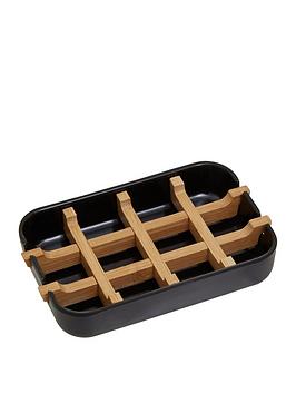 Product photograph of Premier Housewares Canyon Black Soap Dish from very.co.uk