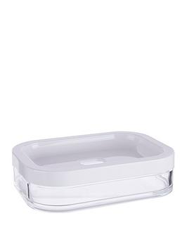 Product photograph of Premier Housewares Ando White Acrylic Soap Dish from very.co.uk