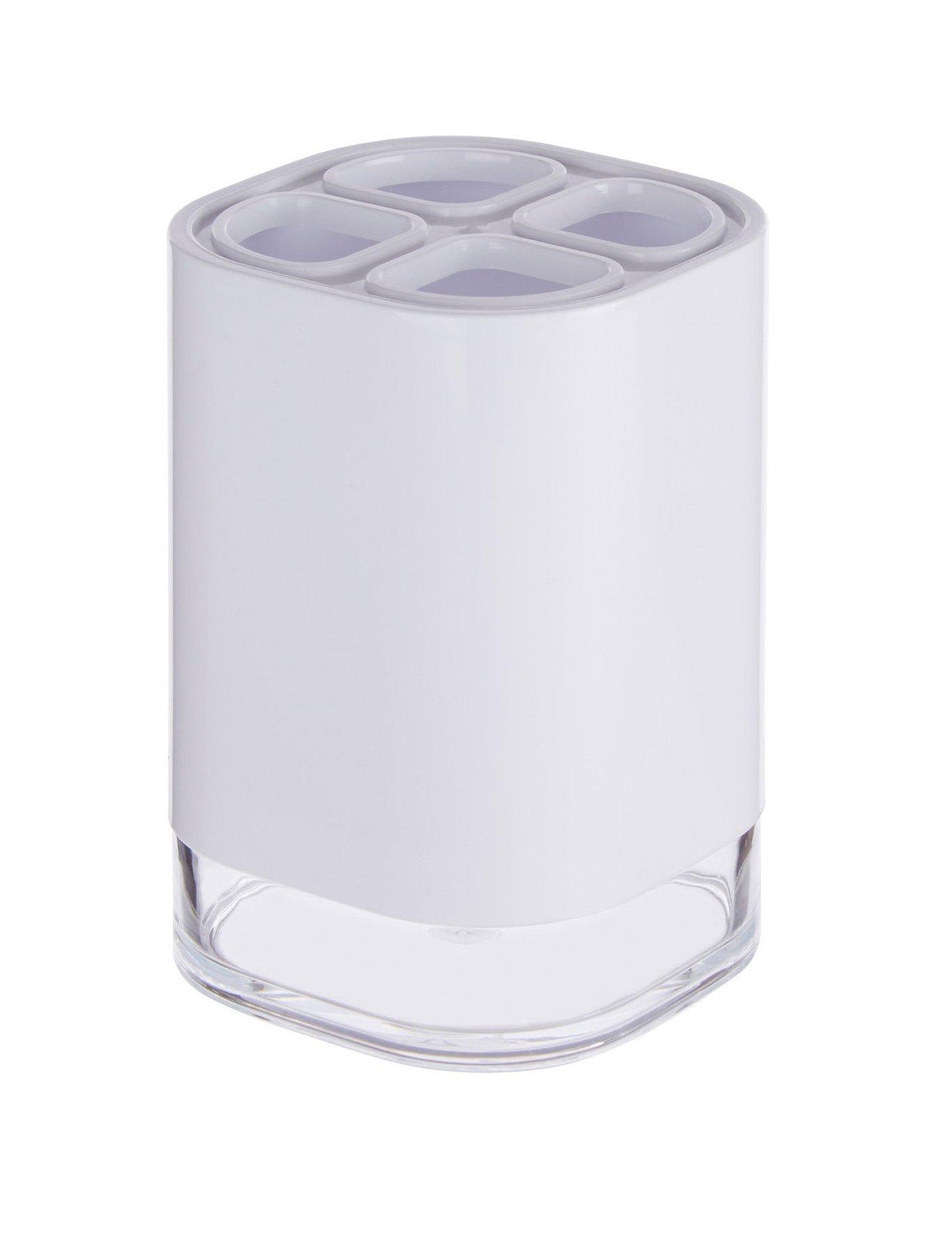 Product photograph of Premier Housewares Ando White Acrylic Toothbrush Holder from very.co.uk