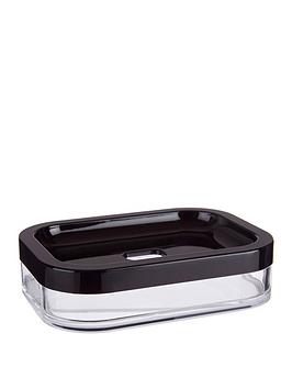 Product photograph of Premier Housewares Ando Black Acrylic Soap Dish from very.co.uk