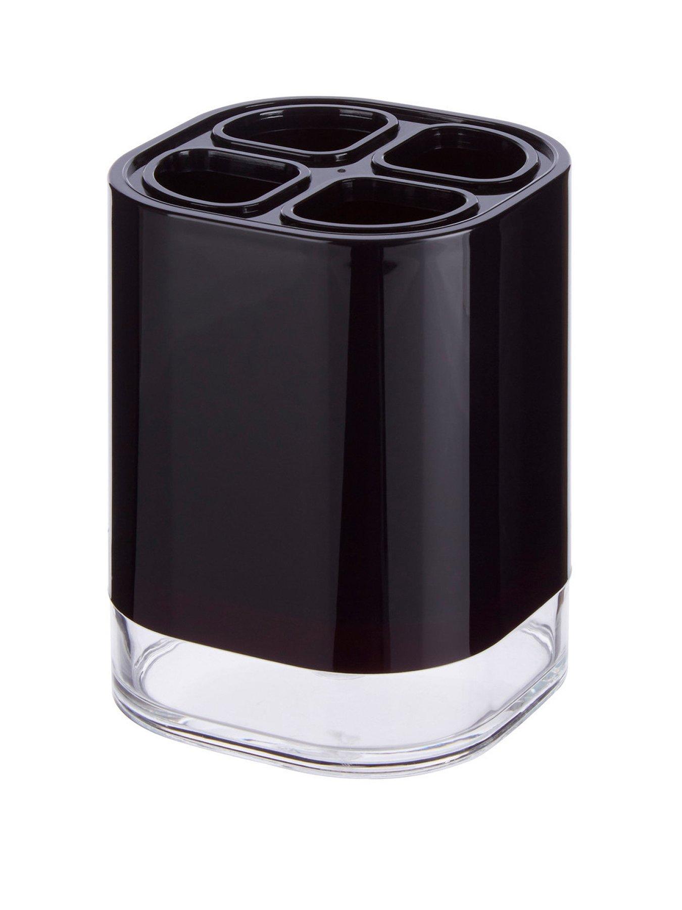 Product photograph of Premier Housewares Ando Black Acrylic Toothbrush Holder from very.co.uk