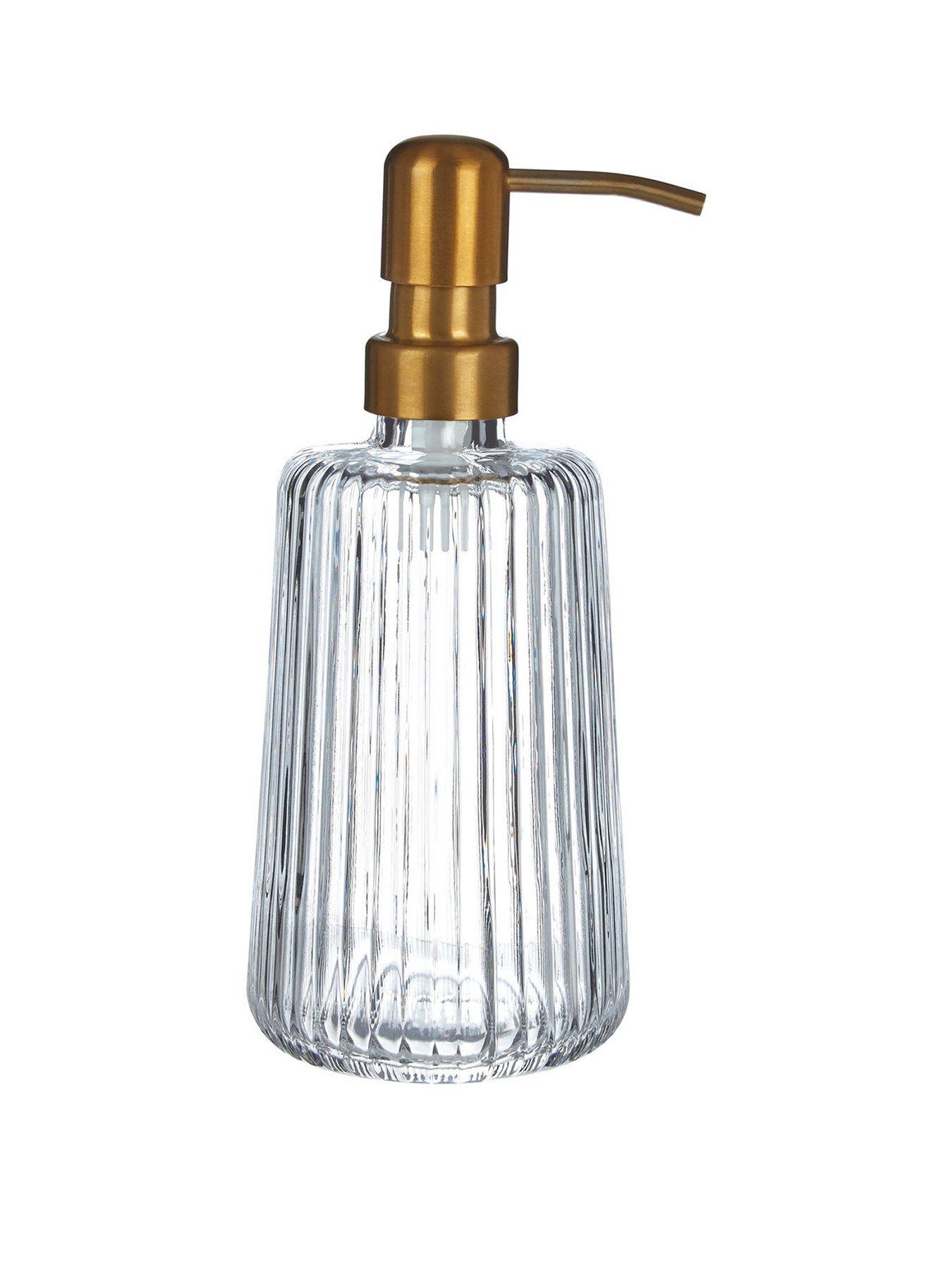 Product photograph of Premier Housewares Ticino Brittany Clear Glass Lotion Dispenser from very.co.uk