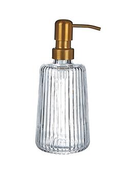 Product photograph of Premier Housewares Ticino Brittany Clear Glass Lotion Dispenser from very.co.uk