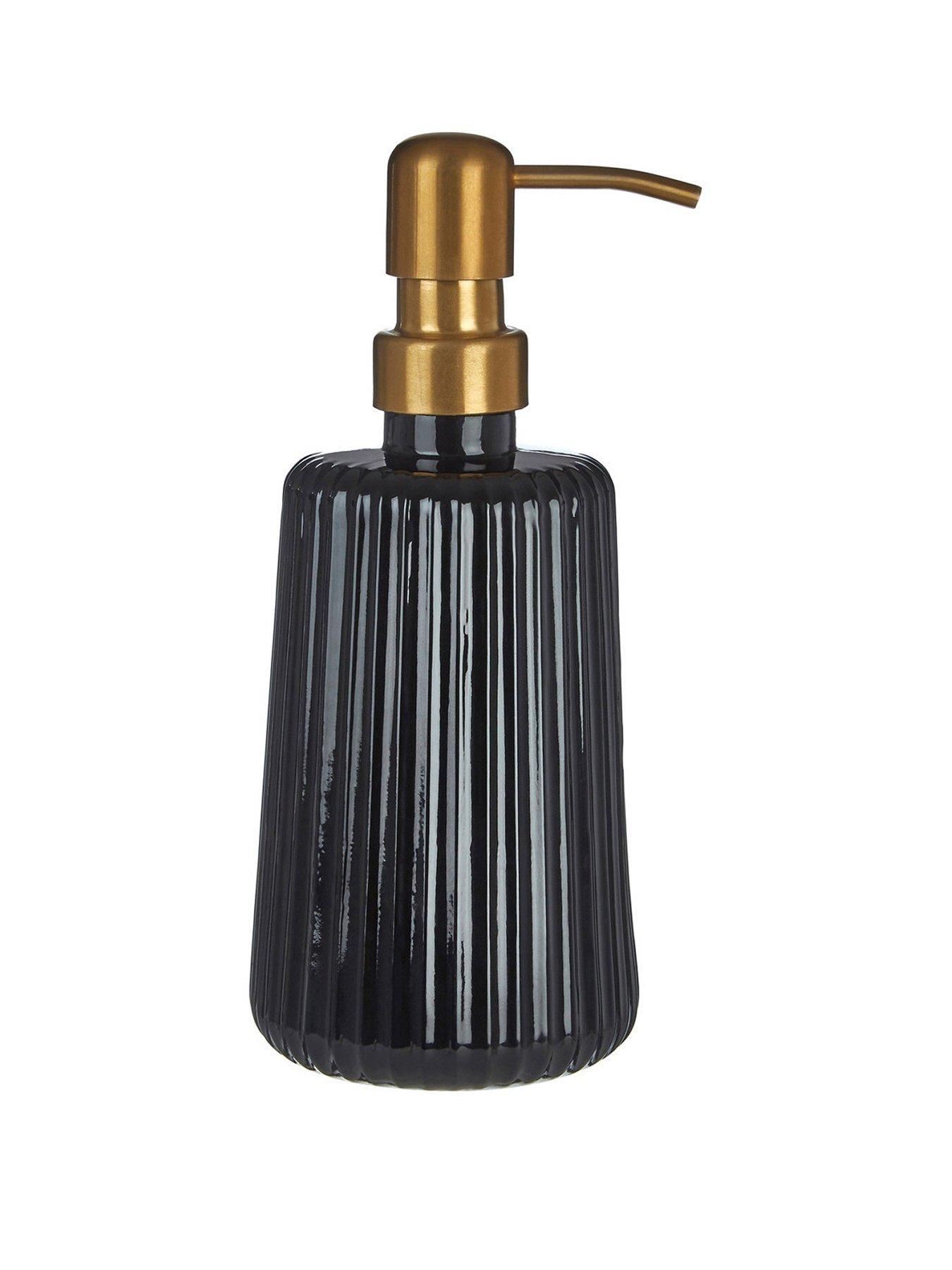 Product photograph of Premier Housewares Ticino Brittany Black Glass Lotion Dispenser from very.co.uk