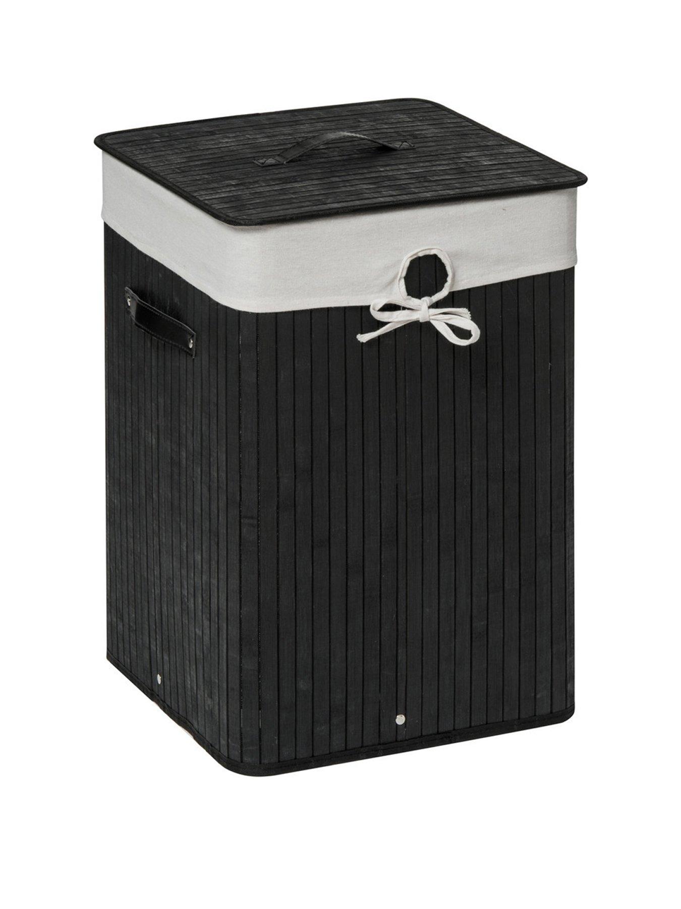 Black laundry hamper clearance with lid