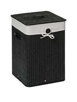 Product photograph of Premier Housewares Kankyo Black Square Laundry Hamper from very.co.uk