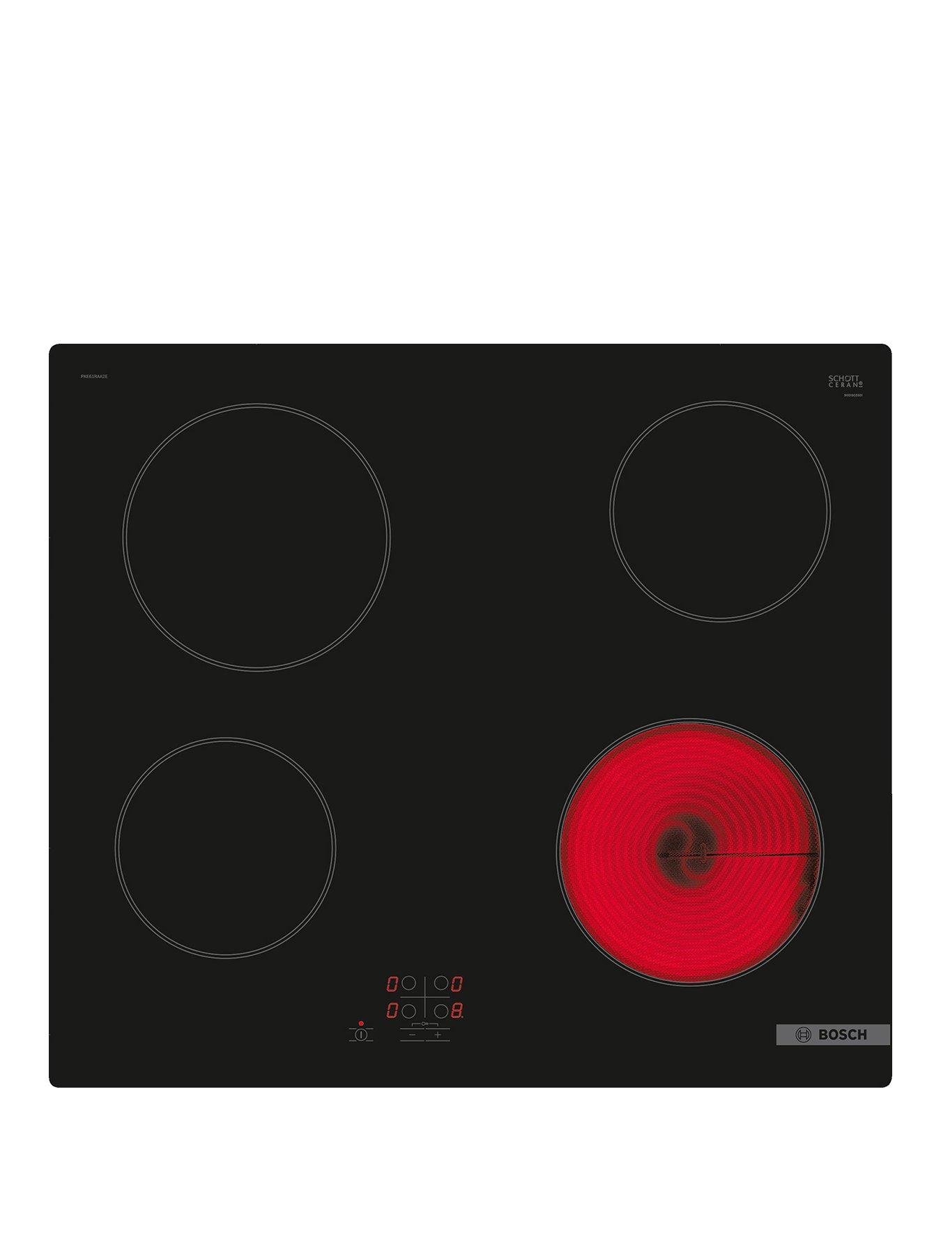 Image 1 of 6 of Bosch Series 2 PKE61RAA8B 60cm Ceramic Hob, Touch Control, 4 Zones - Black