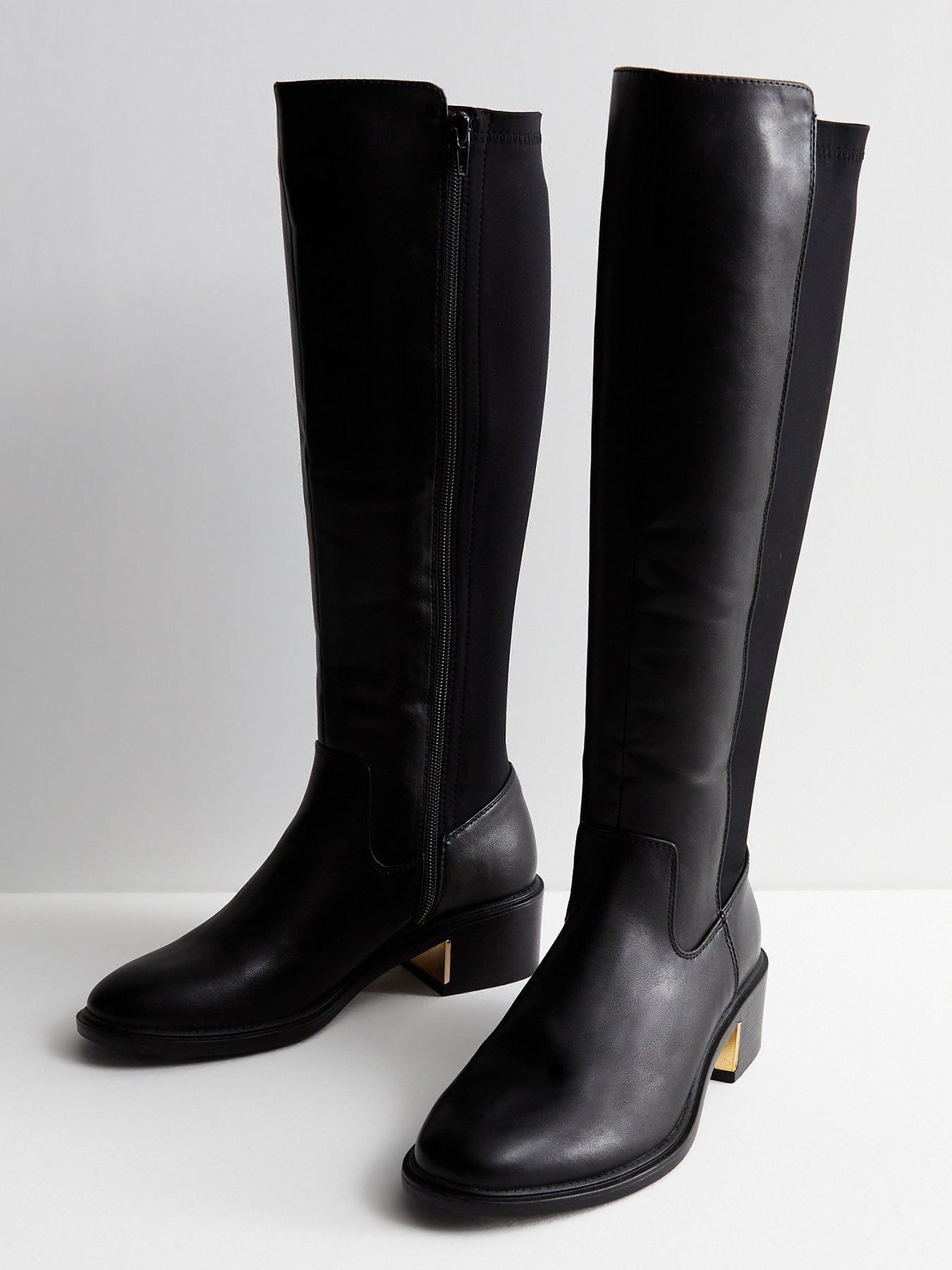 New look black shop knee high boots