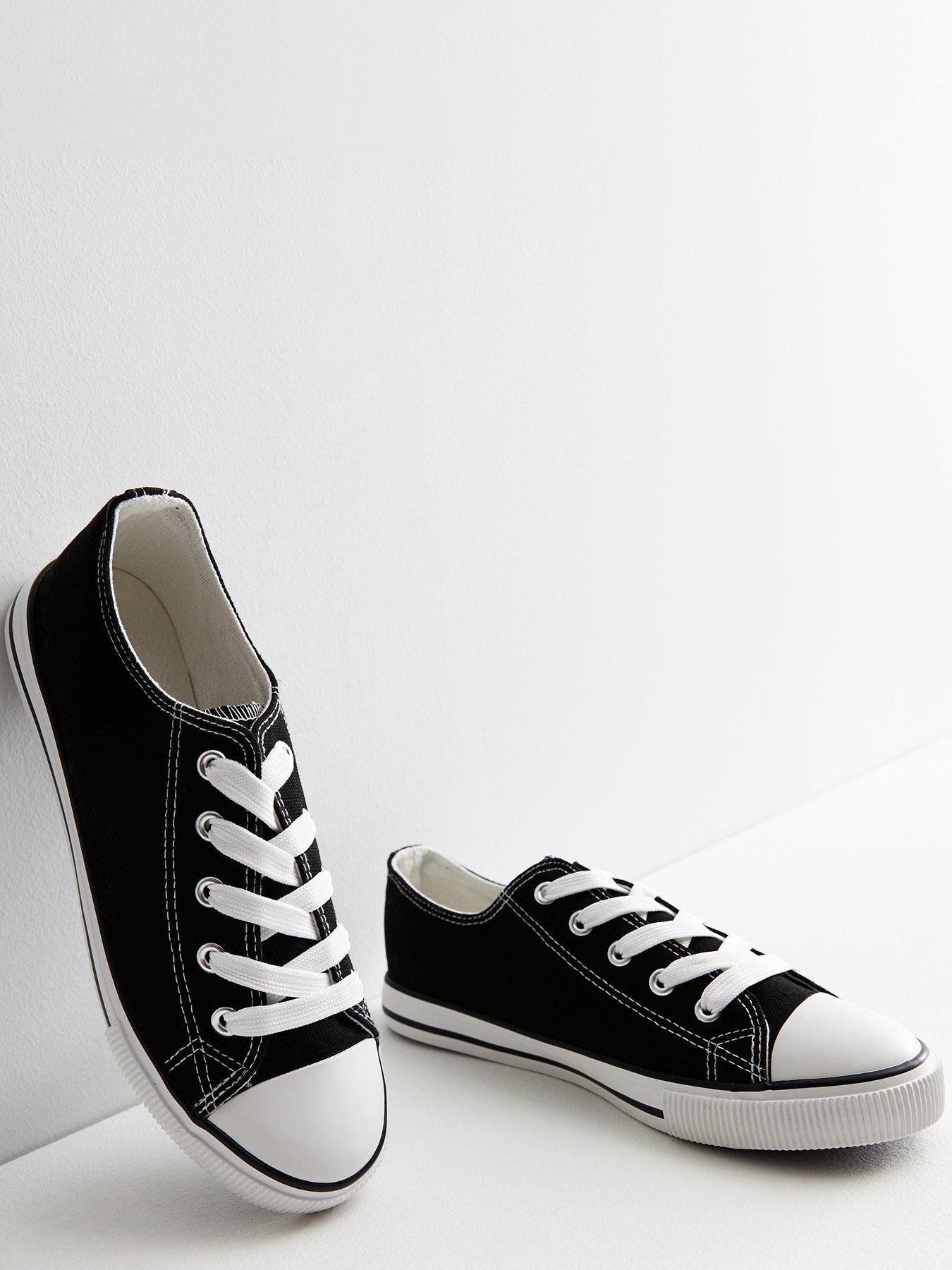 New look 2024 black canvas shoes