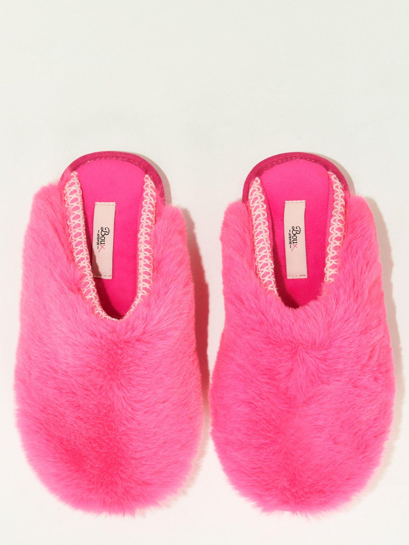 Boux Avenue Plush Faux Fur Platform Mule - Candy Pink | Very.co.uk