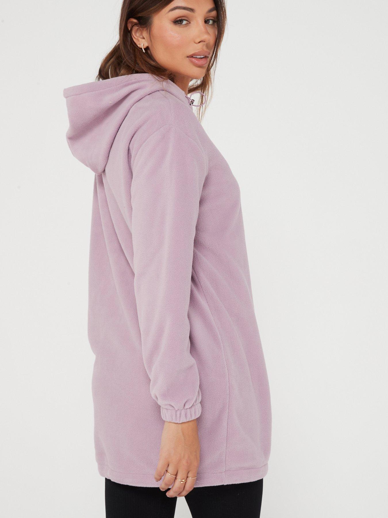 Longline fleece hoodie sale