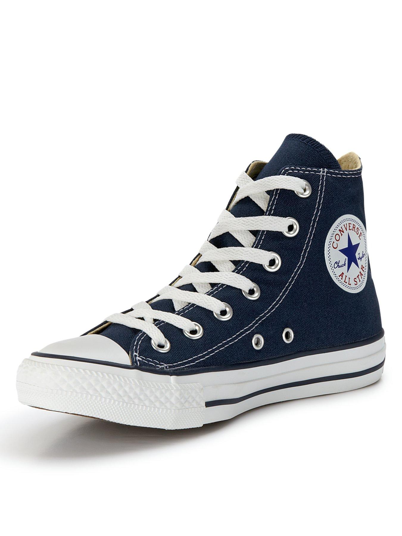 navy high top converse womens