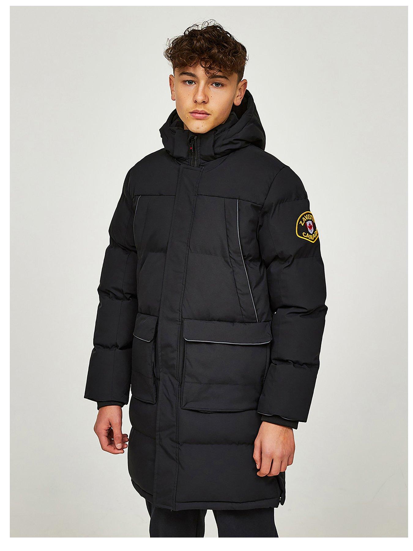 Nike Plus Classic Longline Padded Jacket With Hood In Black