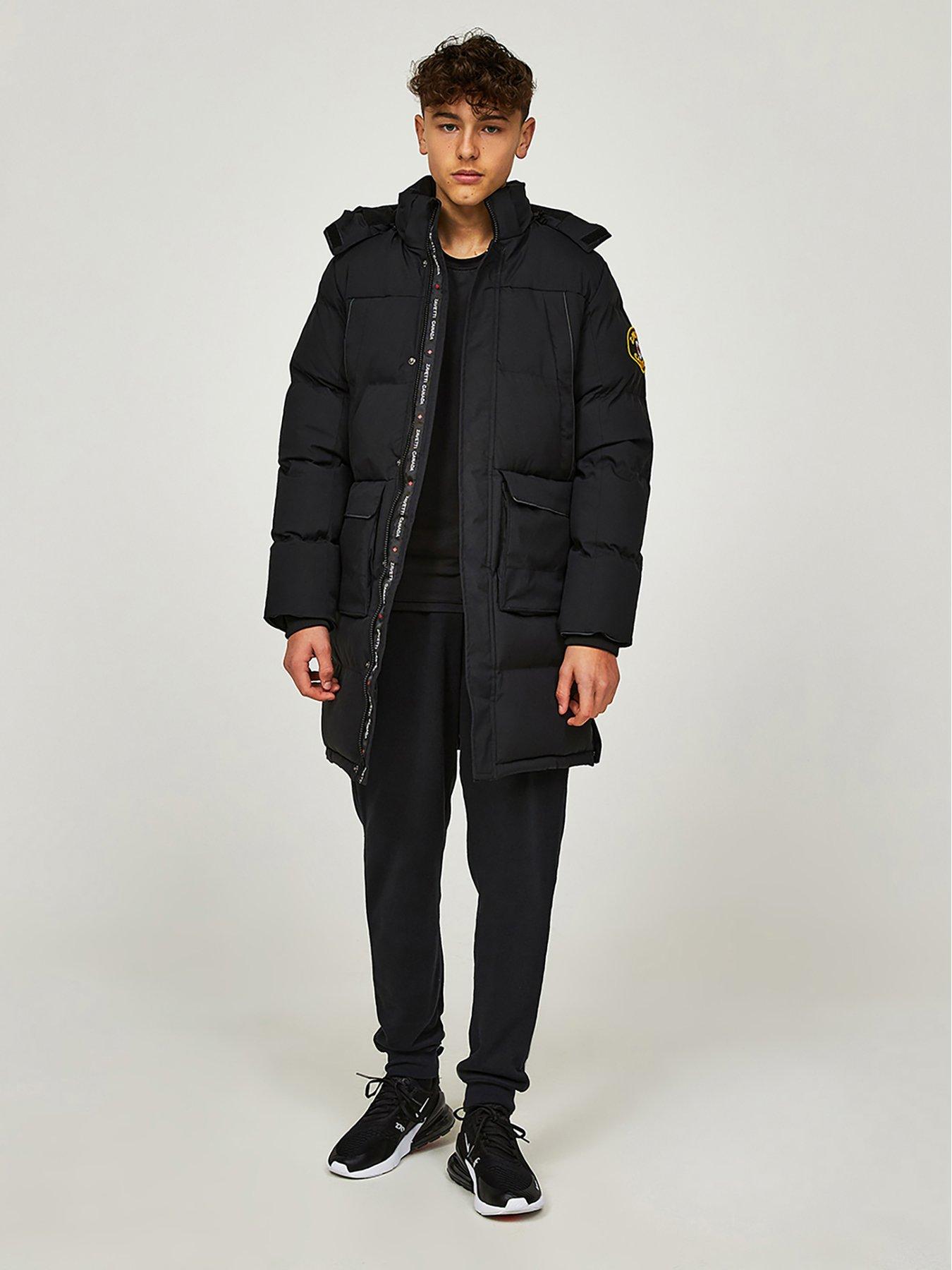 Zavetti Canada Junior Mazzanti Longline Puffer Jacket - Black | Very.co.uk