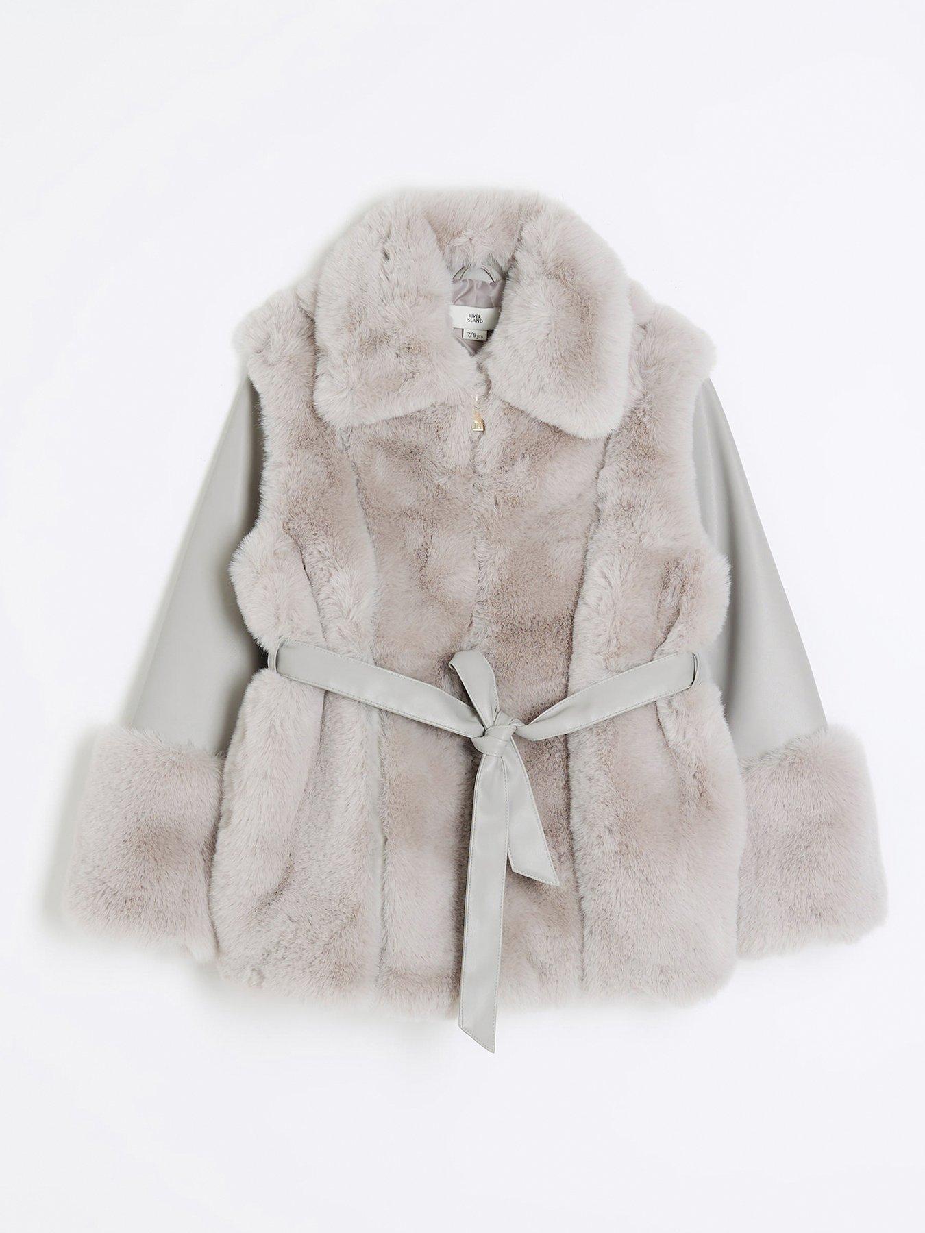 Girls faux best sale fur shawl