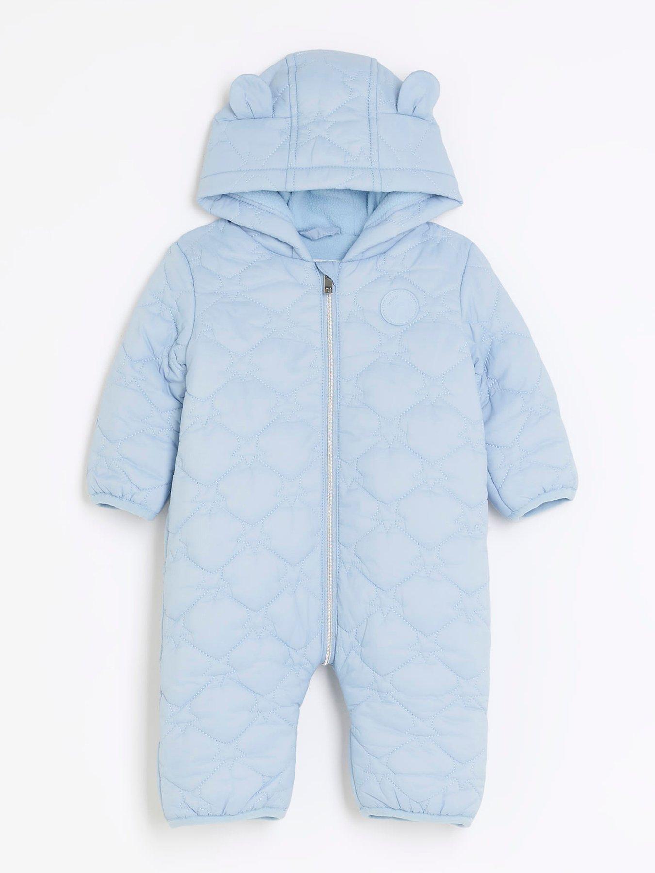 River Island Baby Baby Boys Hooded Snowsuit Blue Very.co.uk