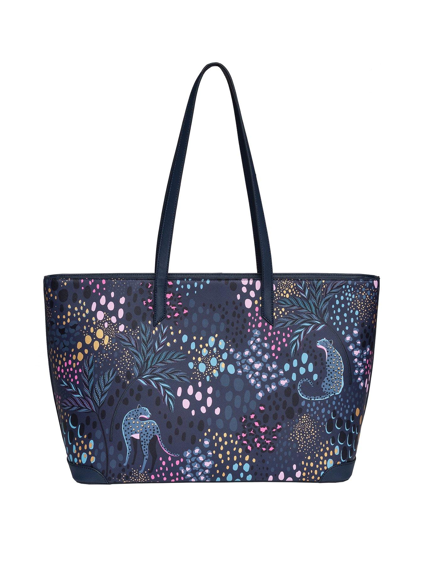 Image 1 of 5 of Sara Miller LARGE TOTE Midnight Leopard