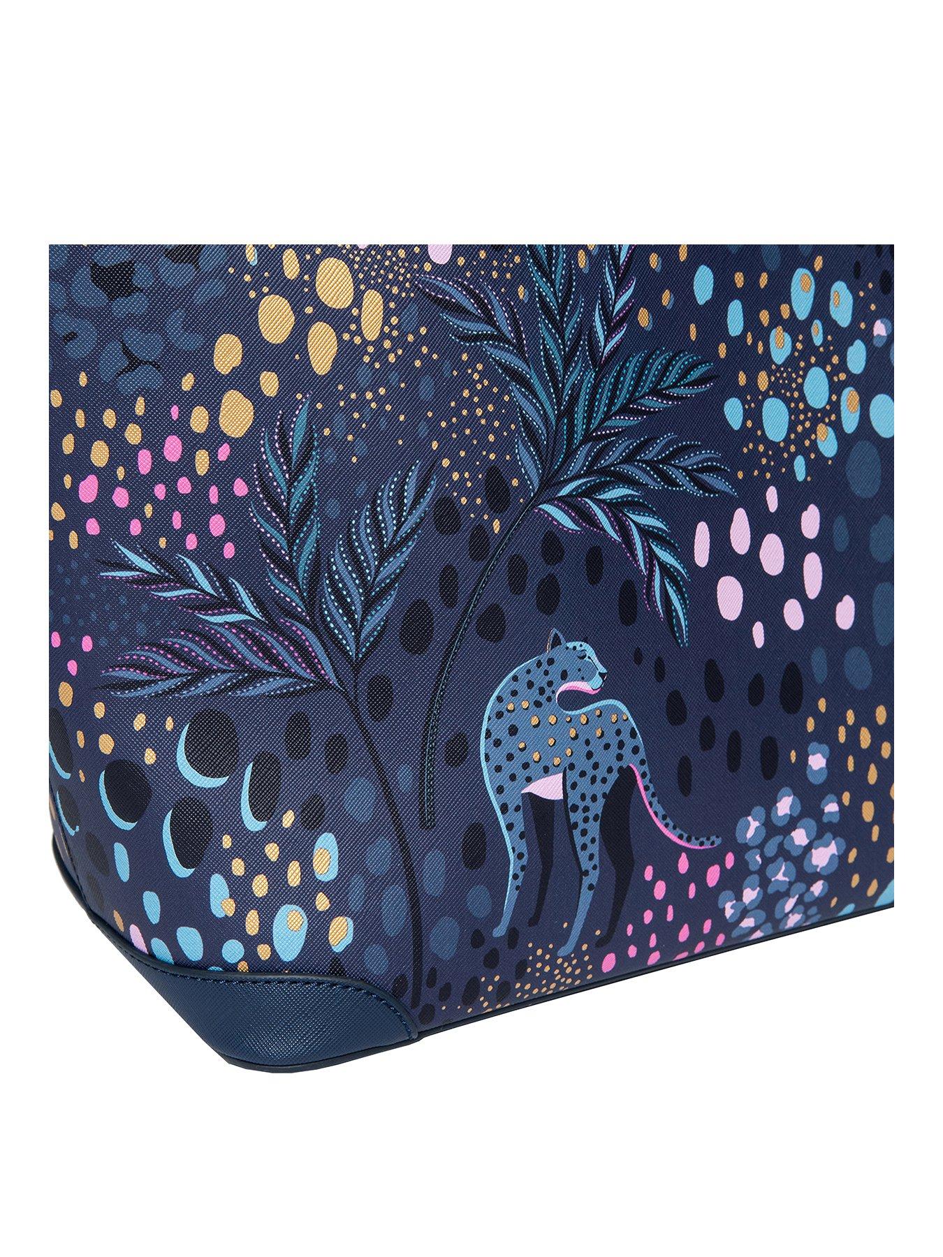 Image 2 of 5 of Sara Miller LARGE TOTE Midnight Leopard