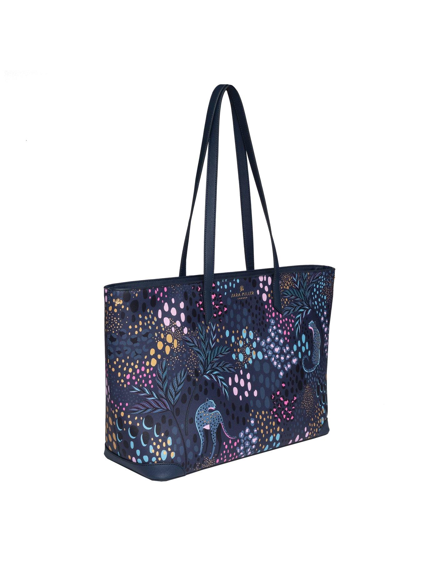 Image 4 of 5 of Sara Miller LARGE TOTE Midnight Leopard