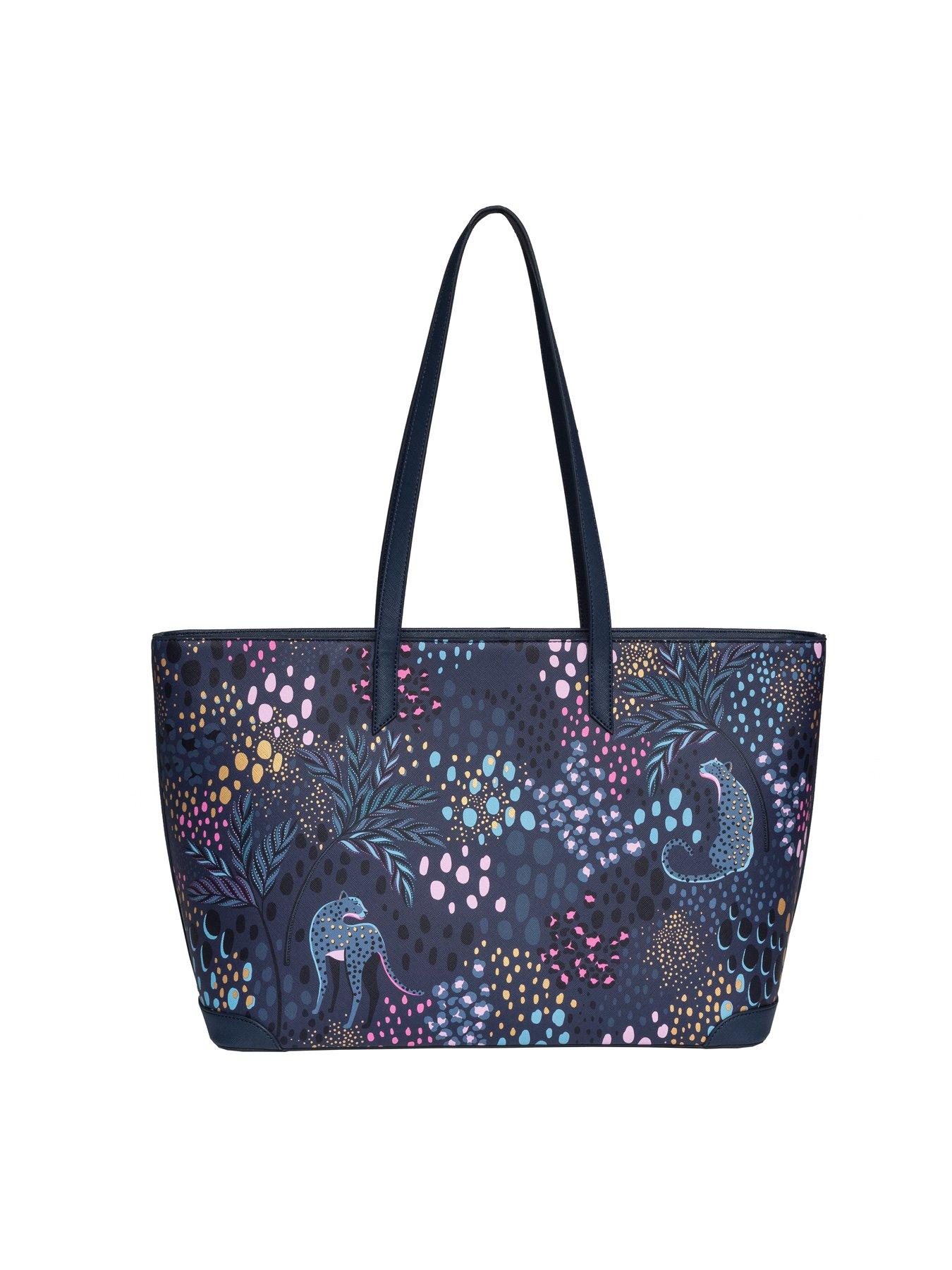 Image 5 of 5 of Sara Miller LARGE TOTE Midnight Leopard