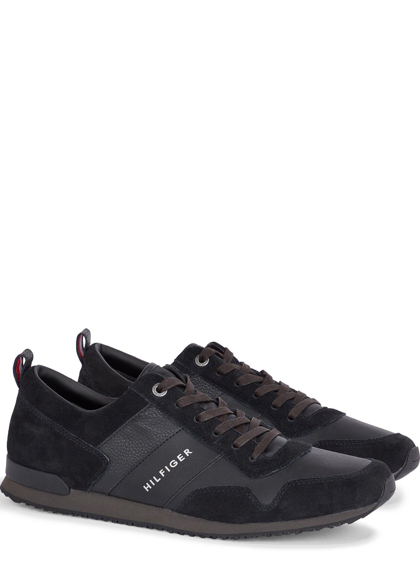 Tommy hilfiger iconic leather deals trainers black