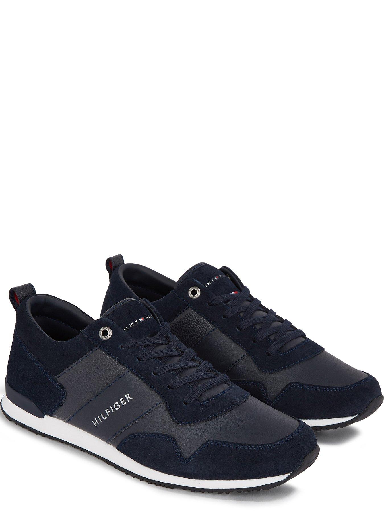 Tommy hilfiger iconic sales leather trainers black