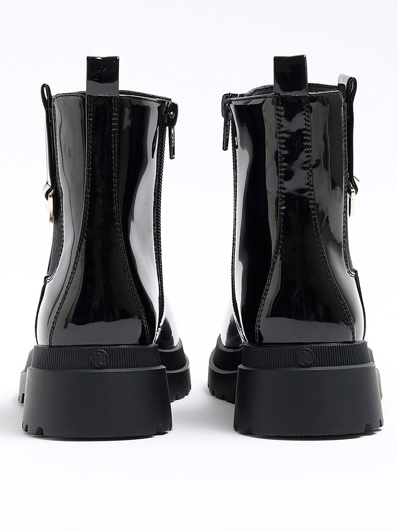 Black patent boots river cheap island