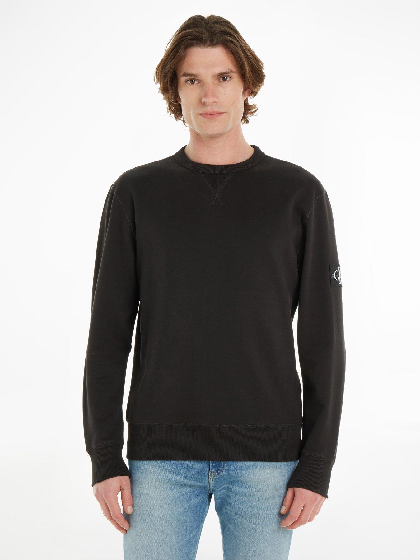 undefined Badge Crew Sweat Top - Black