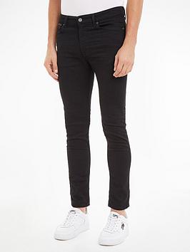tommy jeans simon skinny fit jeans nbks - black