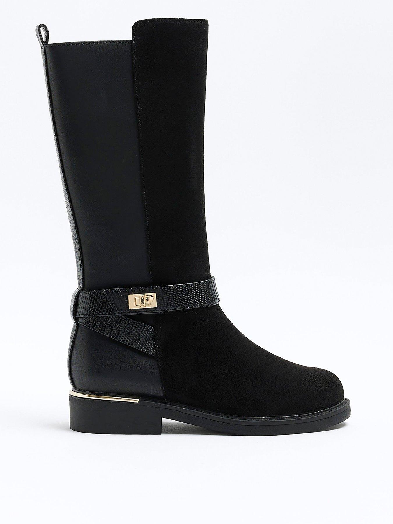 River island black on sale knee high boots