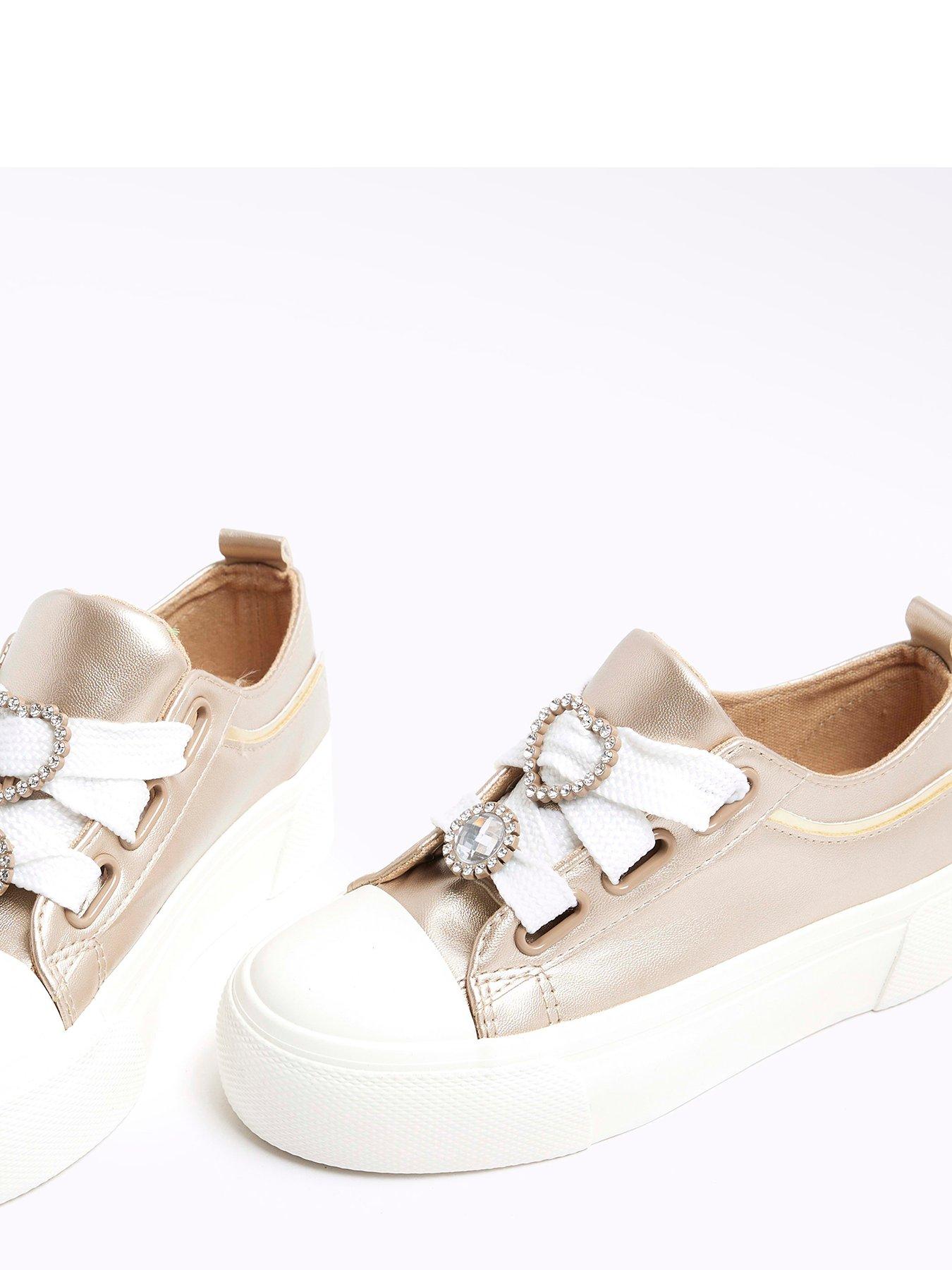 Embellished slip on trainers deals