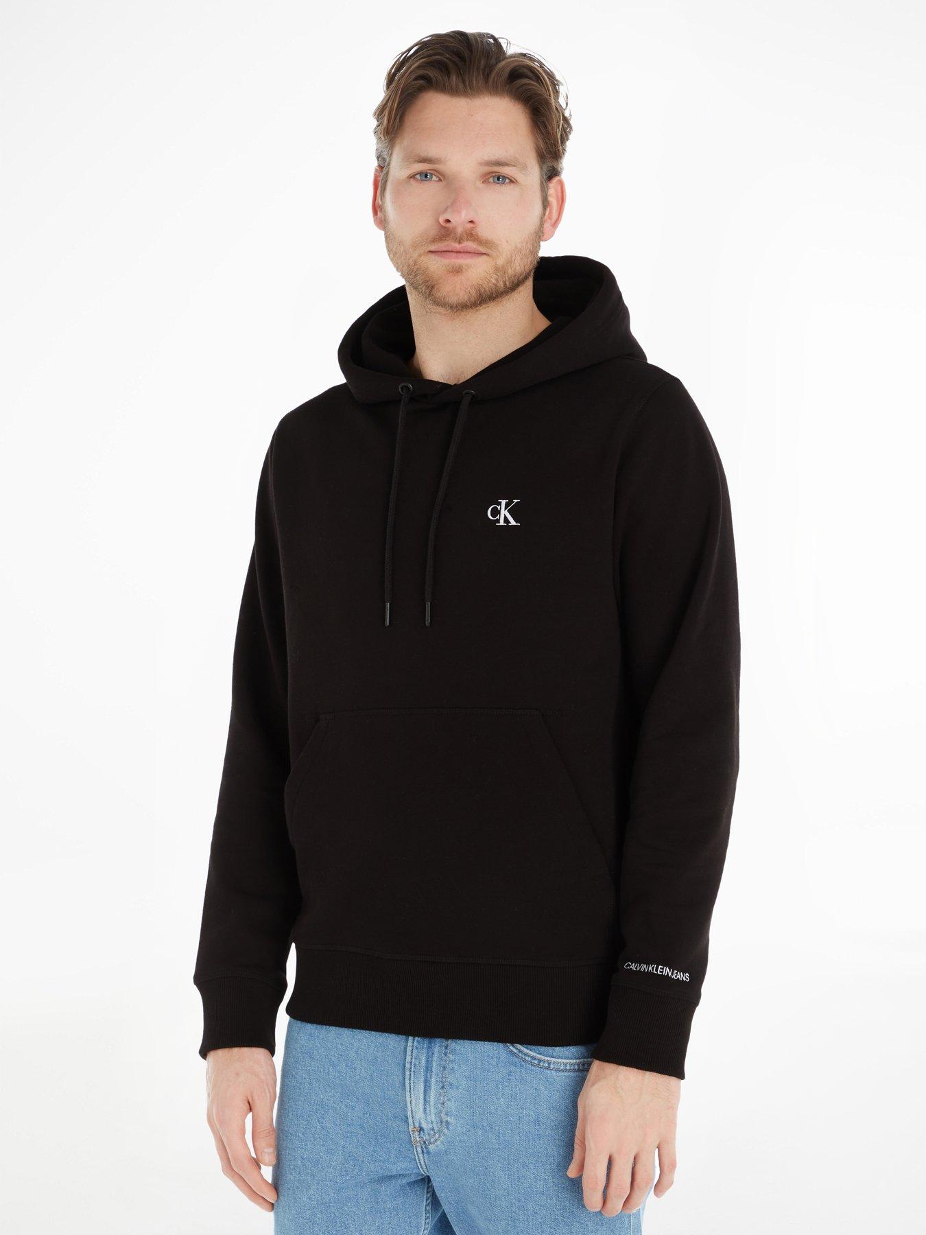 Calvin Klein Jeans SLANTED AOP LOGO RELAXED HOODIE Black - Free