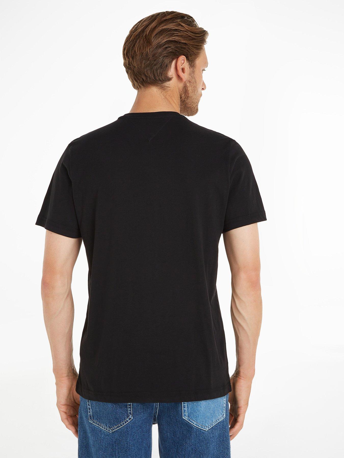 Tommy Jeans Reg Corporate Logo T-Shirt - Black | Very.co.uk