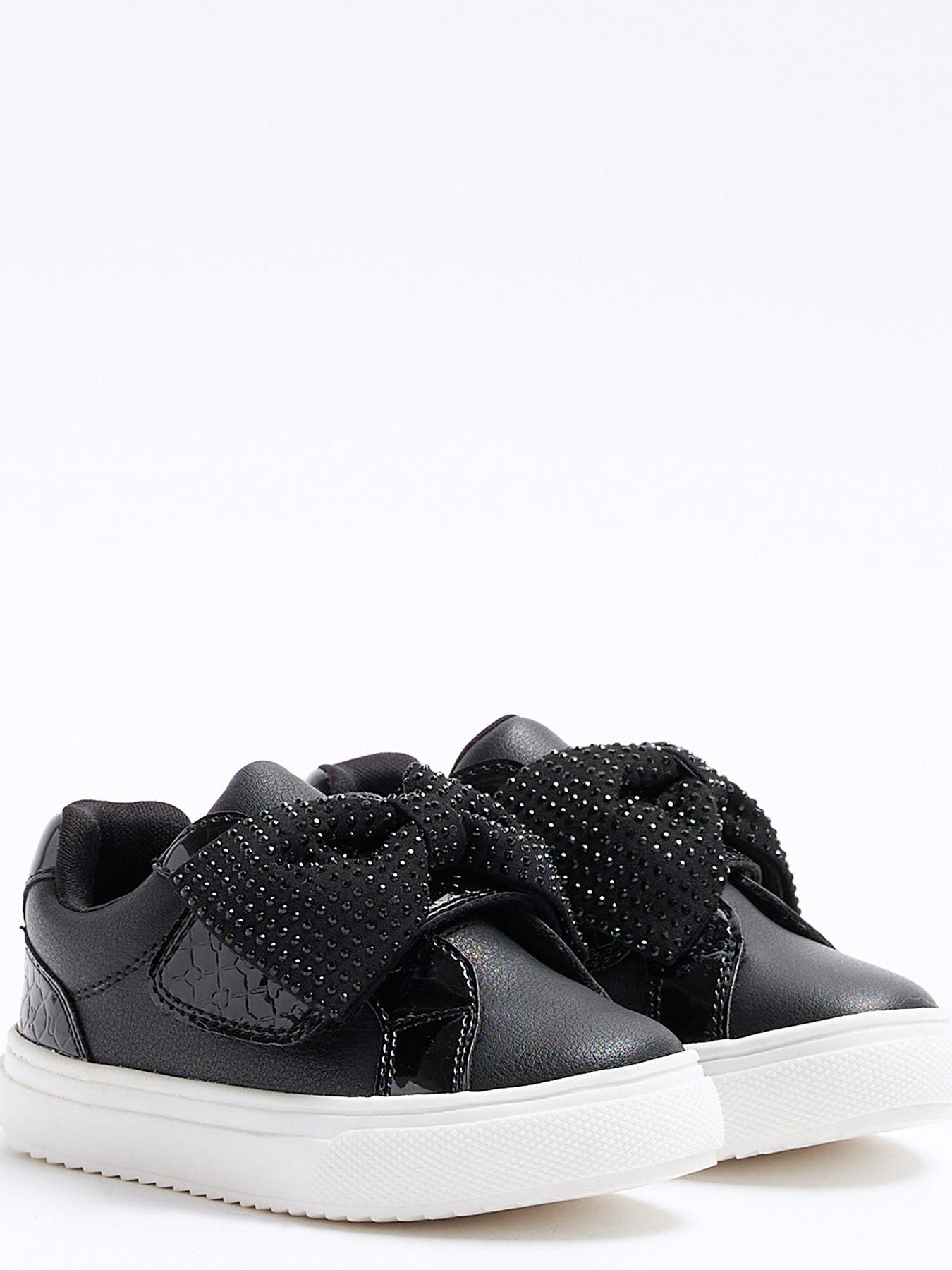 Girls hot sale diamante trainers