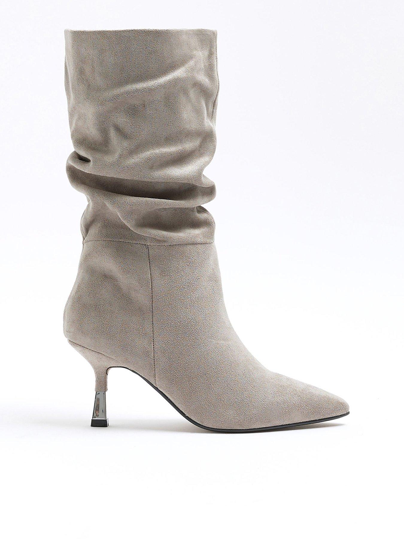 Gray suede hot sale slouch boots