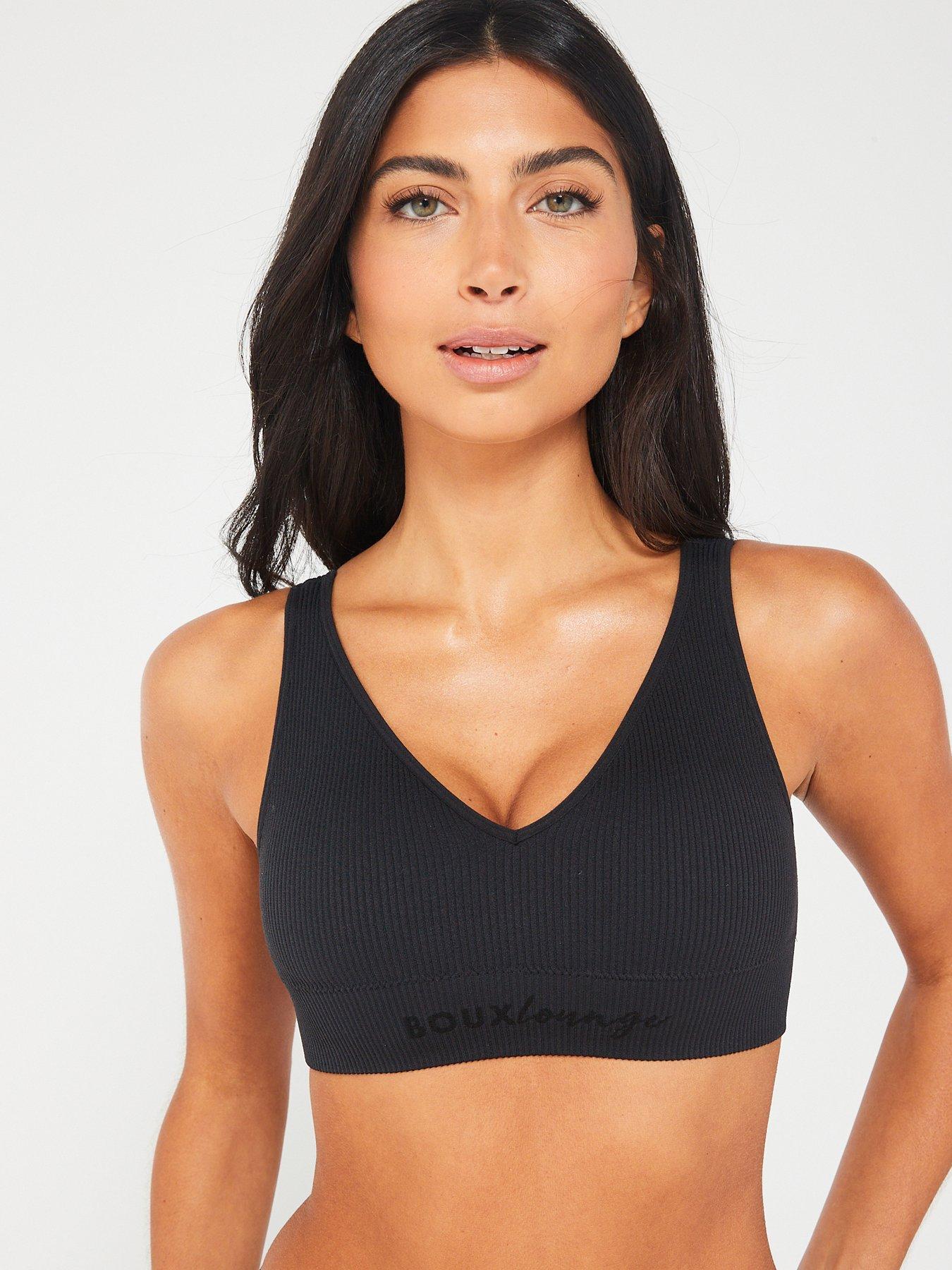 Organic Cotton Branded Rib Plunge Bra by Cotton On Body Online, THE ICONIC