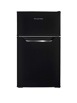 Product photograph of Russell Hobbs Rh48ucff2b 48cm Wide Under-counter Fridge Freezer - Black from very.co.uk
