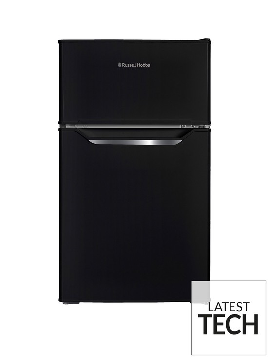 front image of russell-hobbs-rh48ucff2b-48cmnbspwide-under-counter-fridge-freezer-black
