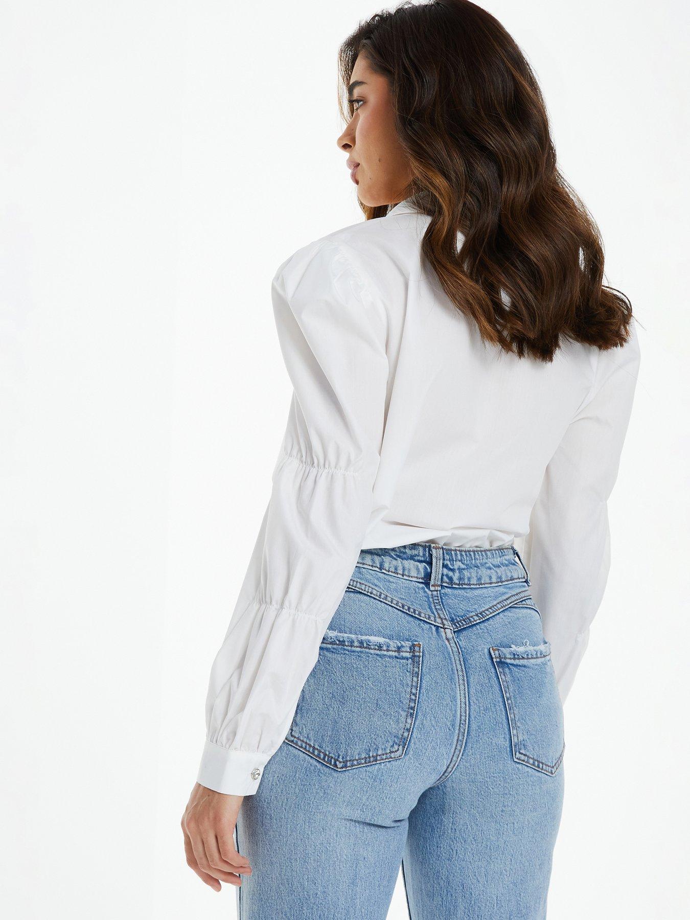 Image 2 of 6 of Quiz White Shirt Bodysuit