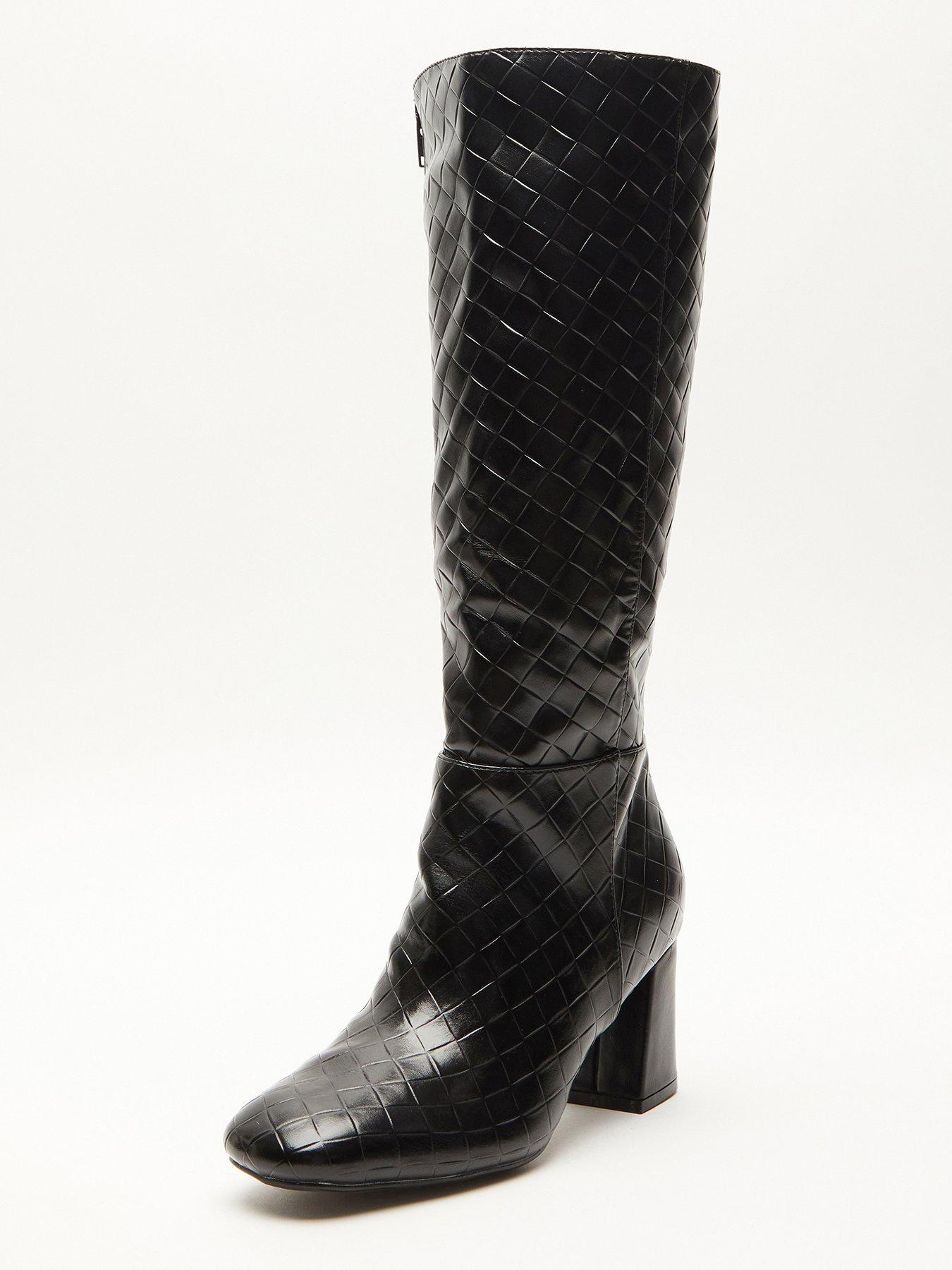 Faux leather outlet knee boots