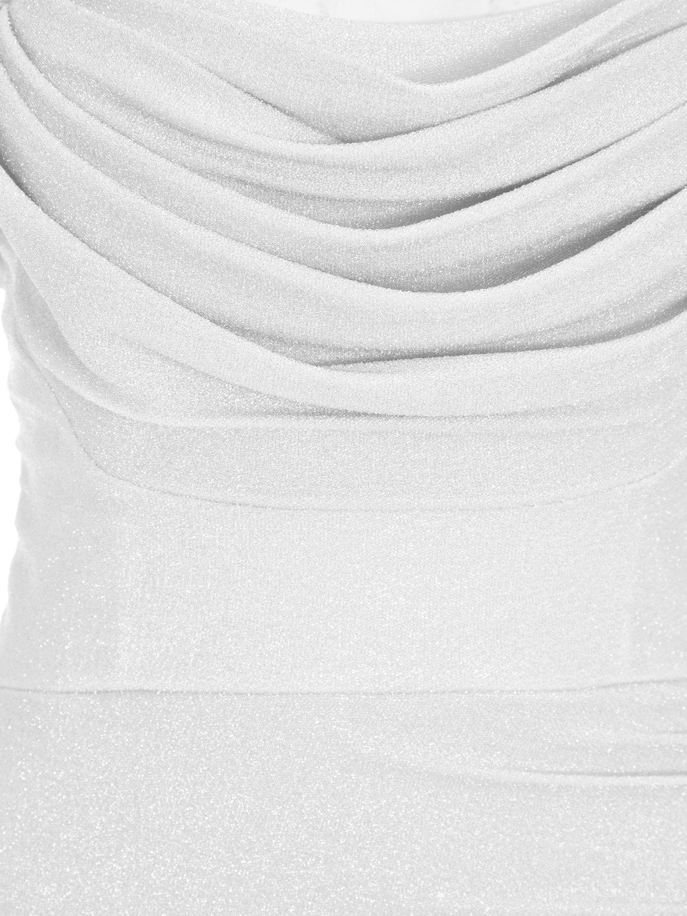Quiz Silver Glitter Bardot Wrap Maxi Dress Very.co.uk