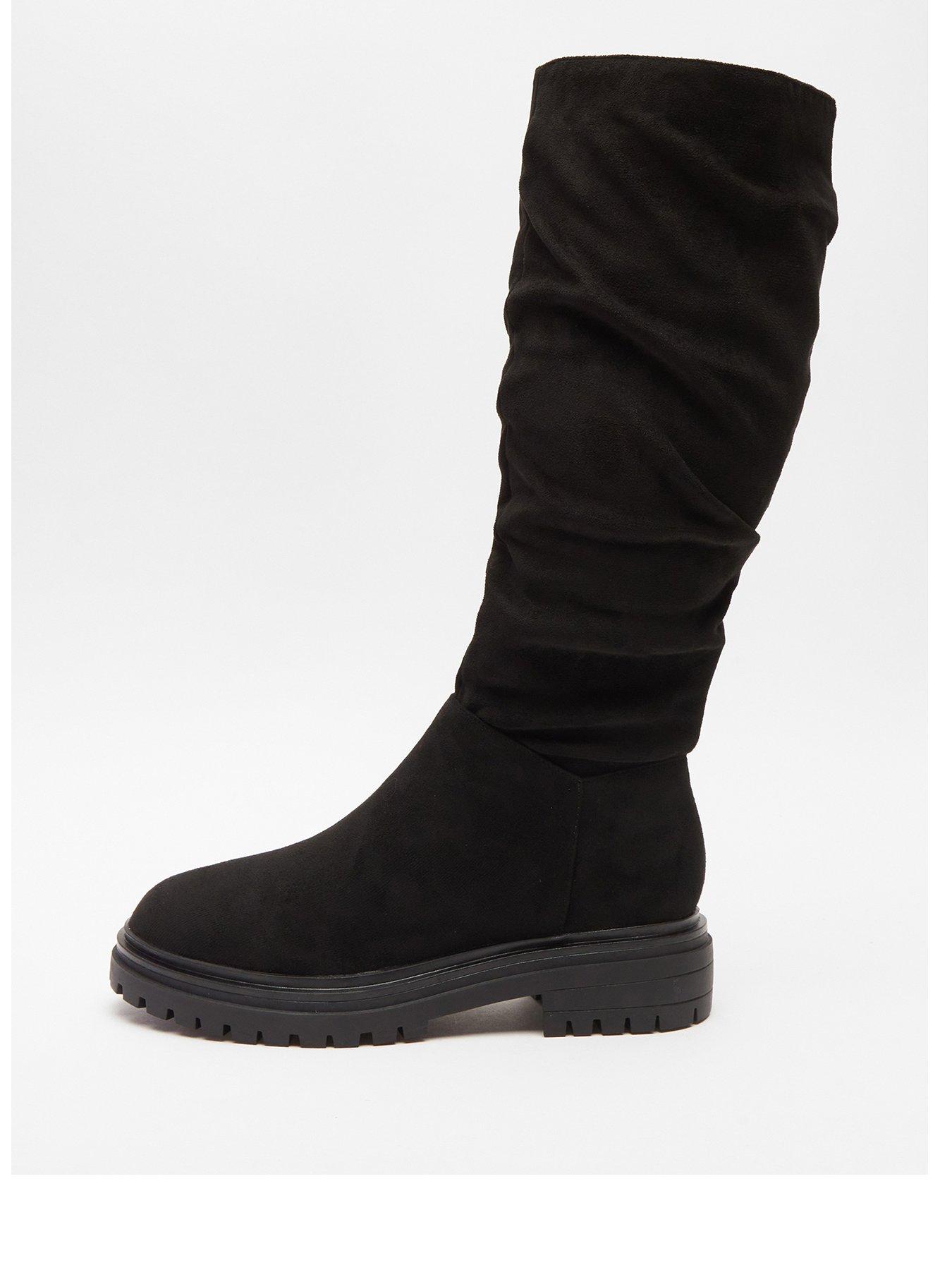 Black ruched outlet boots uk