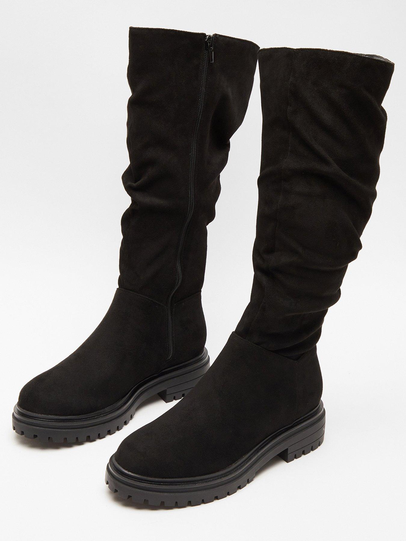 Black ruched outlet boots uk