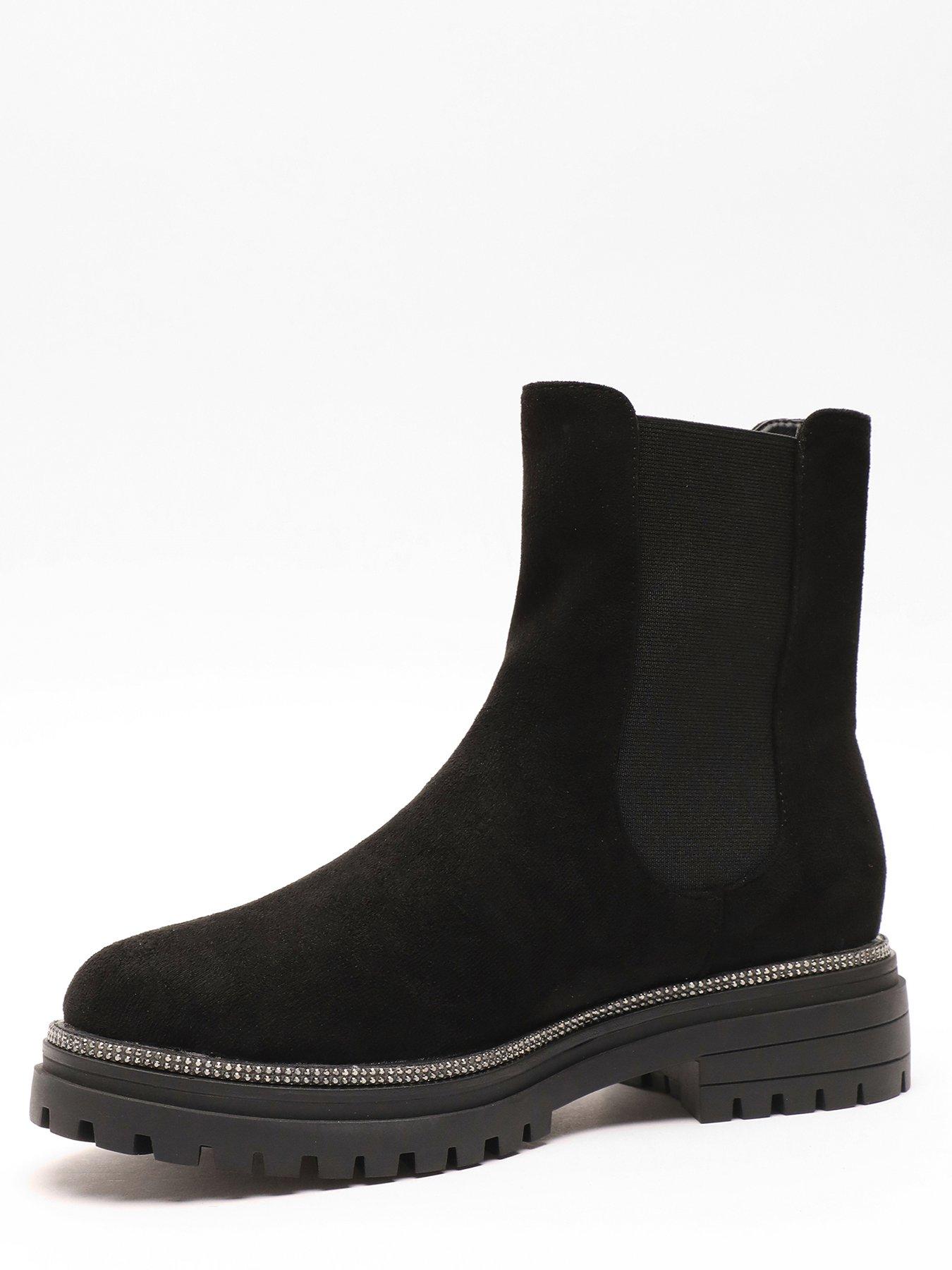 Diamante top chelsea boots