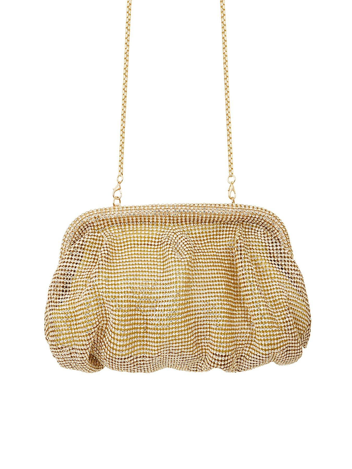 Gold diamante clutch on sale bag