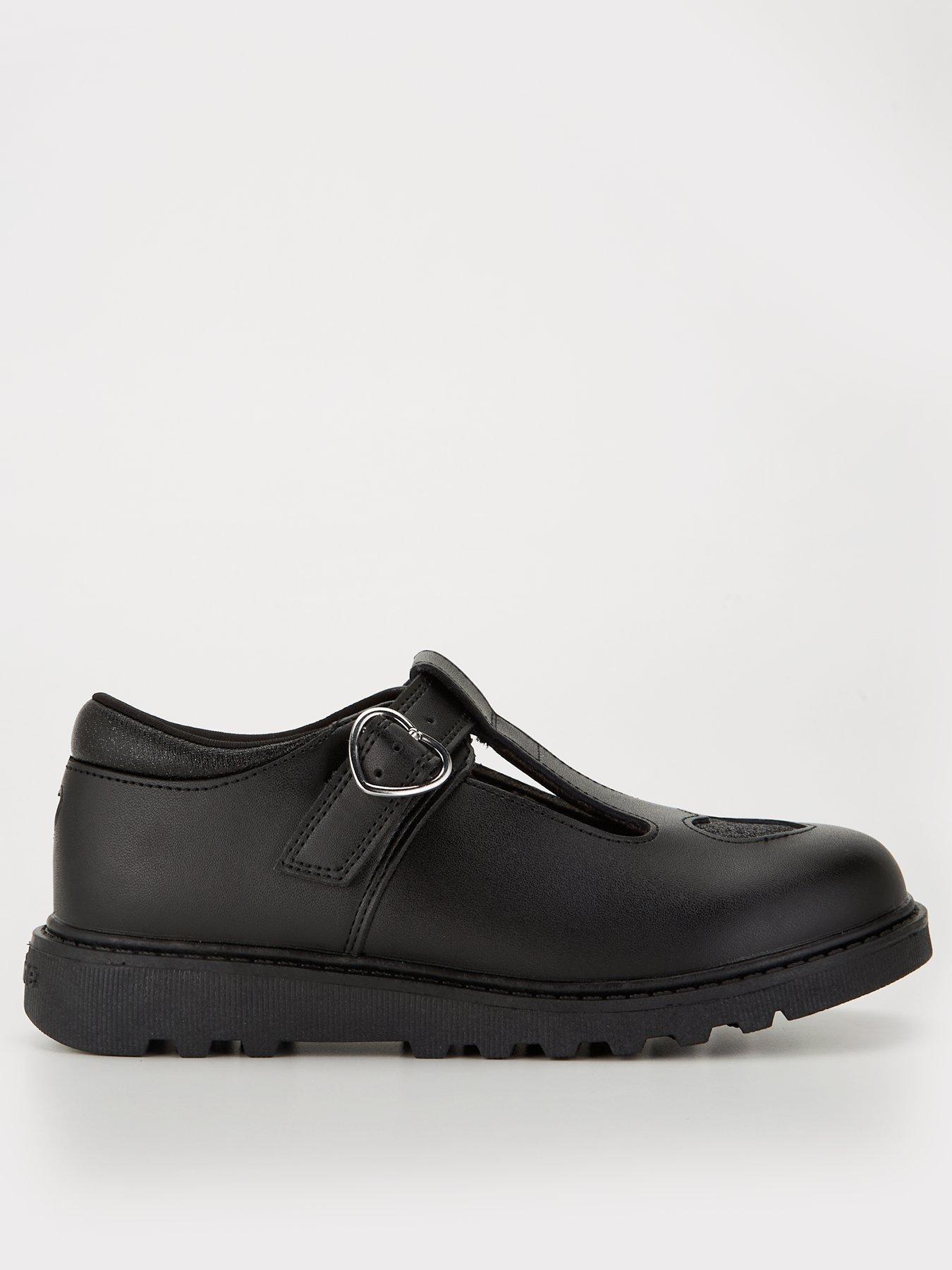 The Very Collection Toezone Younger Girls Leather Heart T Bar School Shoe